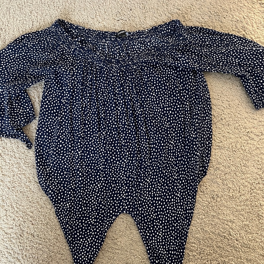 Express Polka Dot Off-Shoulders Top